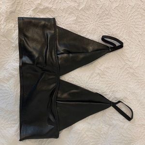 Faux leather bralette